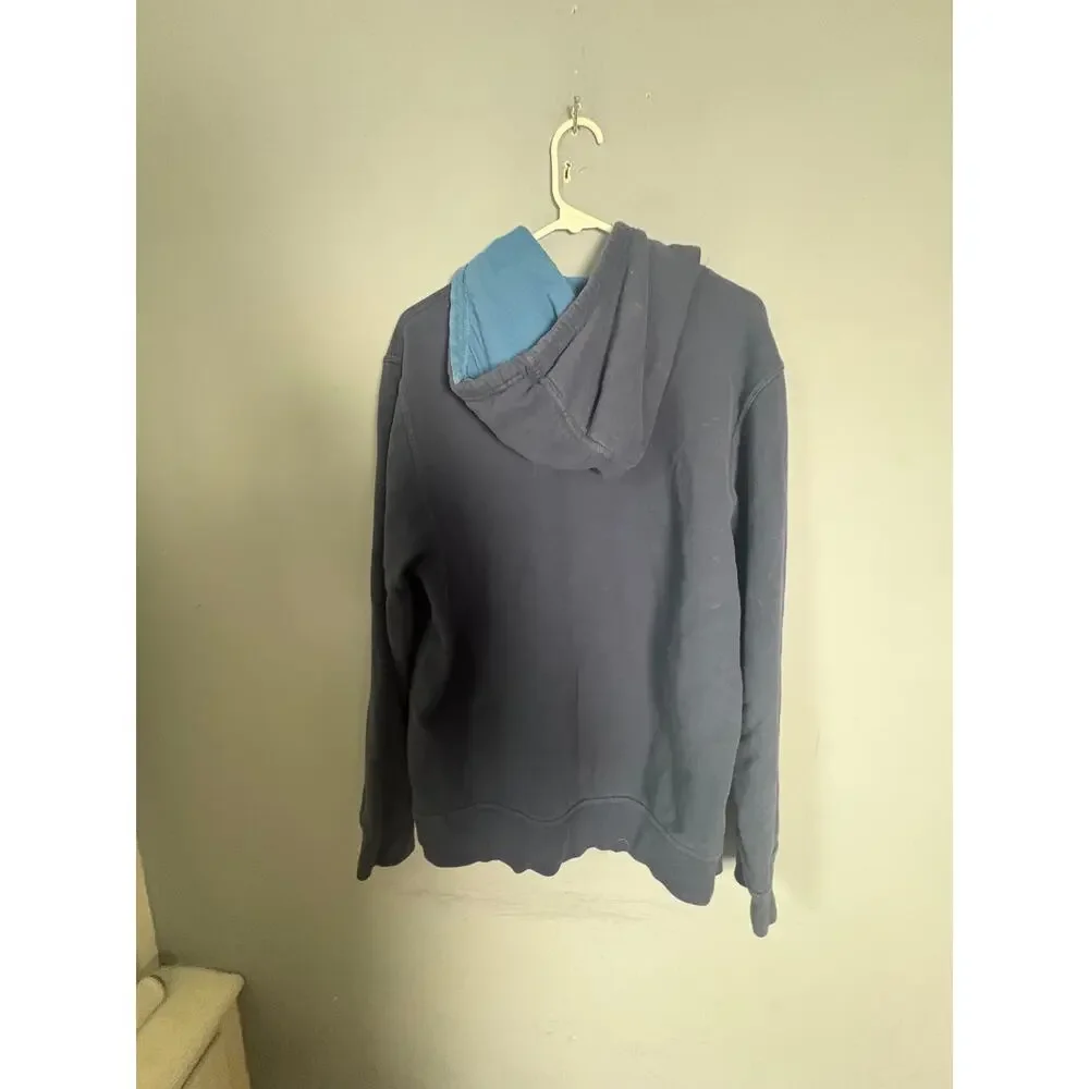 The North Face Logo Pullover Hoodie Navy Blue Size L